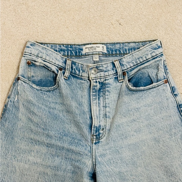Abercrombie Curve Love Ultra High Rise High Waisted 90s Straight Jeans SZ 29 - Picture 7 of 9